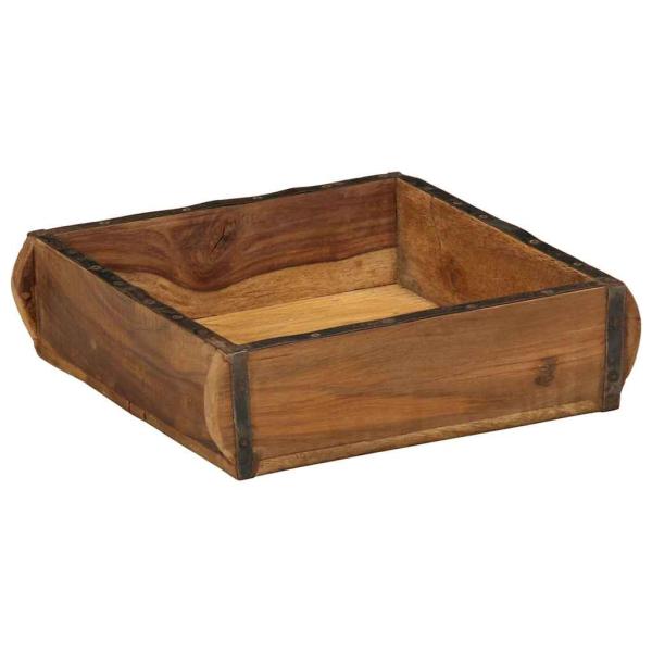 ARDEBO.de - Tablett 31x29x10 cm Aus Solidem Holz Wiederverwertet