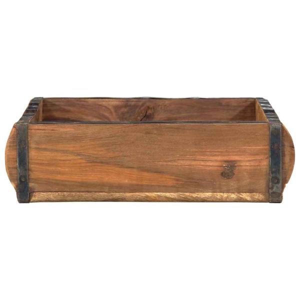 Tablett 31x29x10 cm Aus Solidem Holz Wiederverwertet