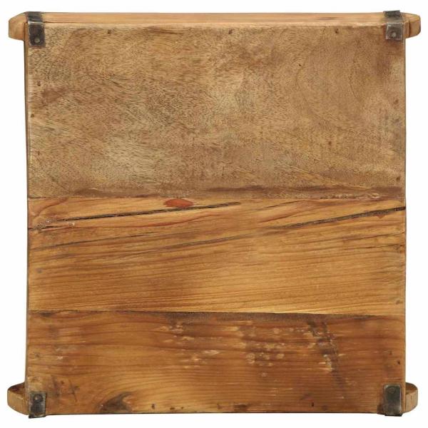 Tablett 31x29x10 cm Aus Solidem Holz Wiederverwertet