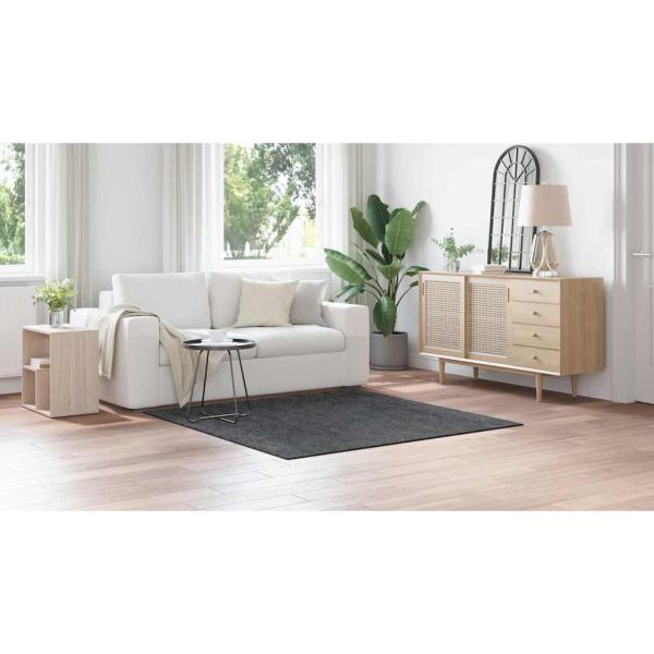 Shaggy Teppich mit Latexrücken Dunkelgrau 160x160 cm