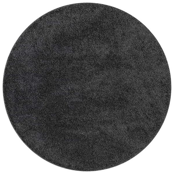 Flauschiger Teppich mit Latexbasis Dunkelgrau ø90 cm