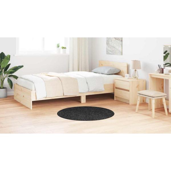 Flauschiger Teppich mit Latexbasis Dunkelgrau ø90 cm
