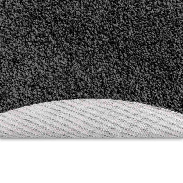 Flauschiger Teppich mit Latexbasis Dunkelgrau ø90 cm
