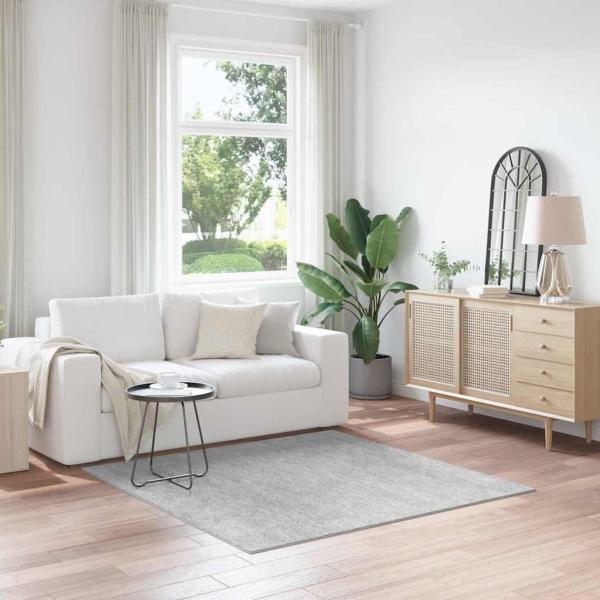 ARDEBO.de - Shaggy Teppich mit Latexrücken Grau 160x160 cm