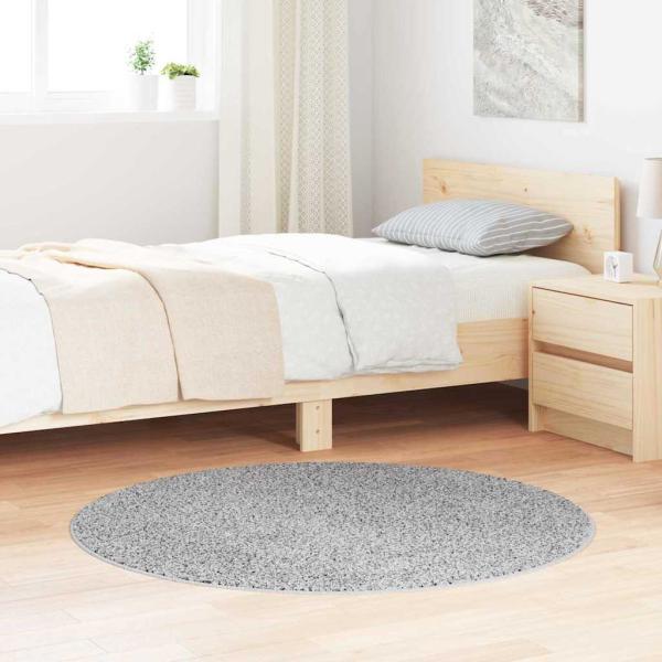 ARDEBO.de - Flauschiger Teppich mit Latexrückseite Grau ø120 cm