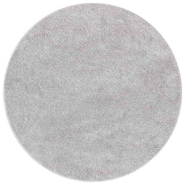 Flauschiger Teppich mit Latexrückseite Grau ø120 cm