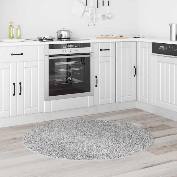 Flauschiger Teppich mit Latexrückseite Grau ø120 cm