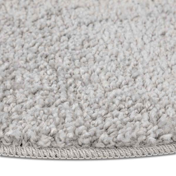 Flauschiger Teppich mit Latexrückseite Grau ø120 cm