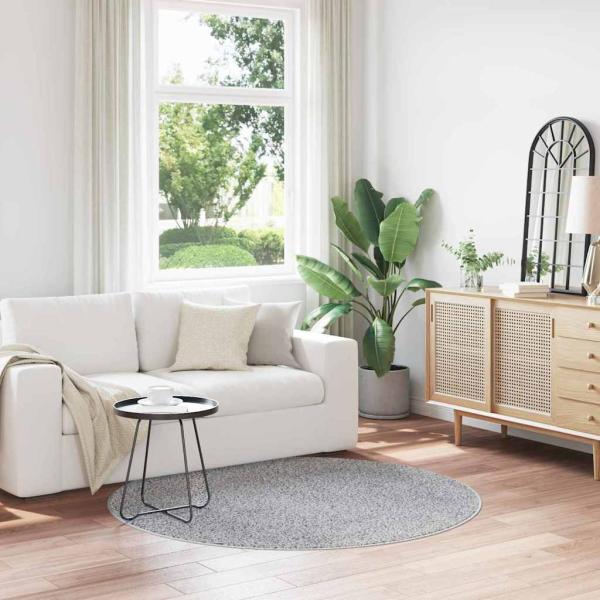 ARDEBO.de - Kuscheliger Teppich mit Latexboden Grau ø160 cm
