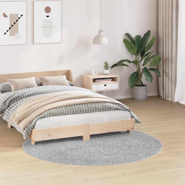 Kuscheliger Teppich mit Latexboden Grau ø160 cm