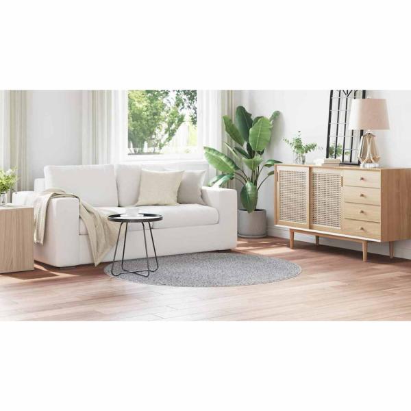 Kuscheliger Teppich mit Latexboden Grau ø160 cm