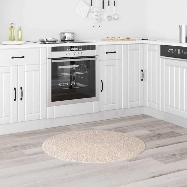 Shaggy Teppich mit Latexrücken Creme ø90 cm