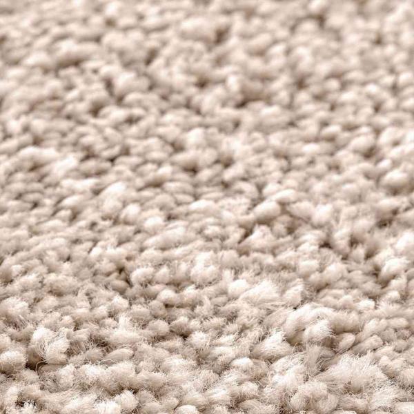 Flauschiger Teppich mit latexbeschichtetem Rücken Creme ø120 cm