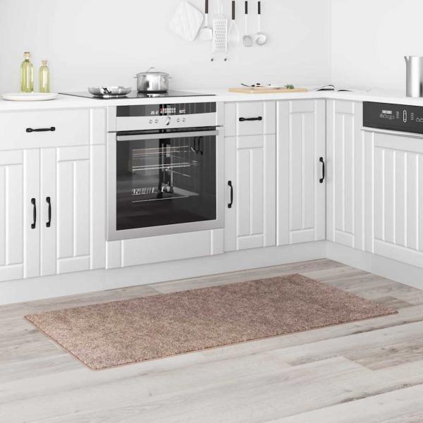 Shaggy-Teppich mit Latexrücken Braun 80x150 cm