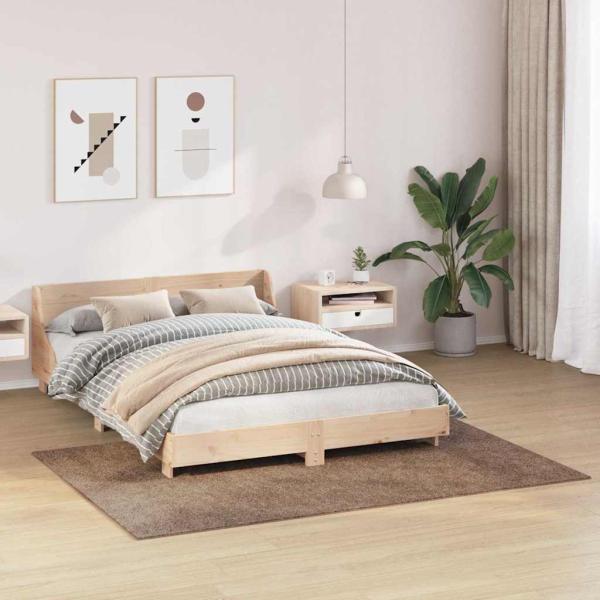 Flauschiger Teppich mit Latexrücken Braun 140x200 cm