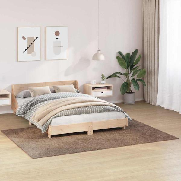 Hochflor Teppich mit Latexrücken Braun 160x230 cm