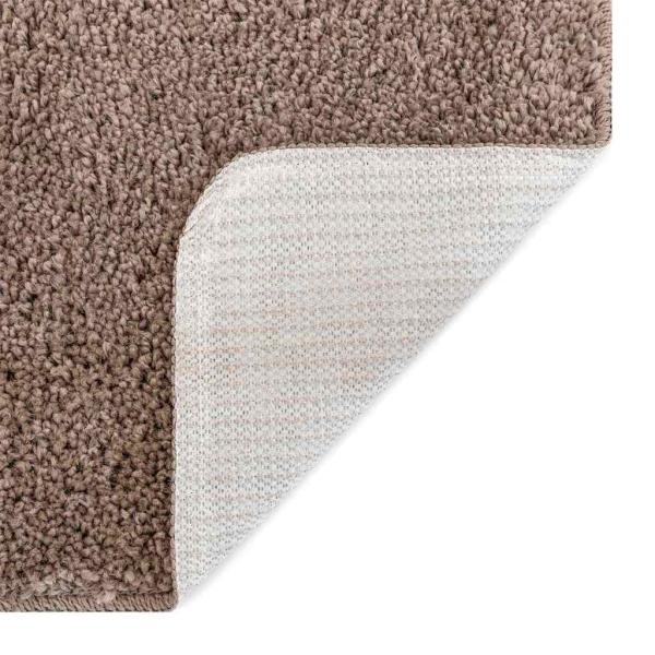 Flauschiger Teppich mit Latexboden Braun 200x200 cm