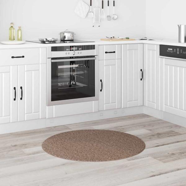 Shaggy-Teppich mit Latexrücken Braun ø90 cm