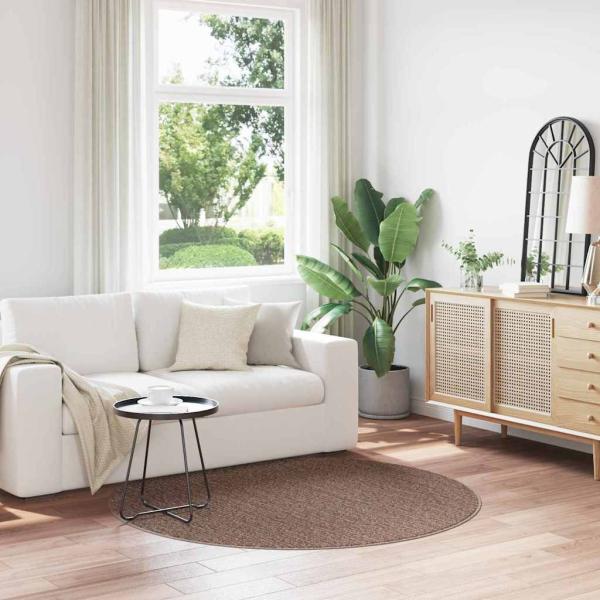 ARDEBO.de - Shaggy-Teppich mit Latexrücken Braun ø160 cm