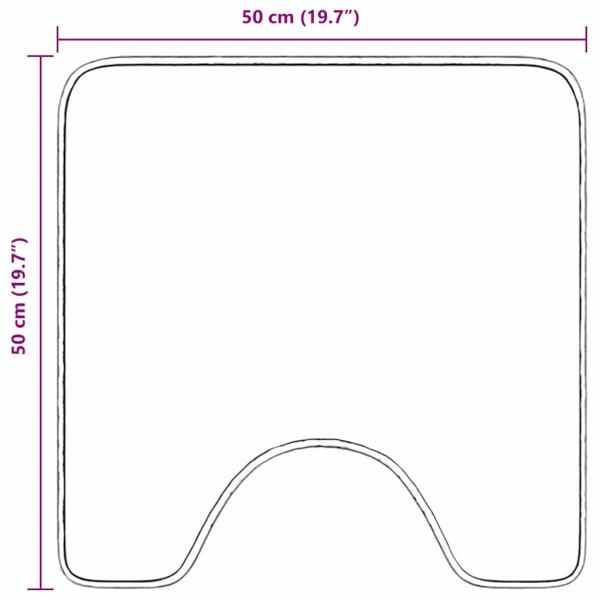 Badezimmermatte U-Form Braun 50x50 cm Polypropylen Rutschfest