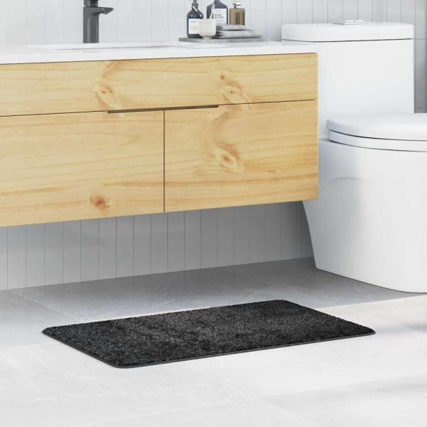 ARDEBO.de - Badezimmermatte rechteckig Dunkelgrau 50x80 cm Polypropylen rutschfest