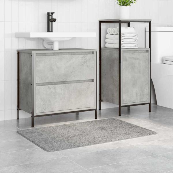 Badematte Rechteckig Grau 60x90 cm Polypropylen Rutschfest