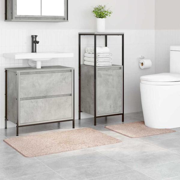 2-teiliges Badematten-Set Creme Polypropylen Rutschfest