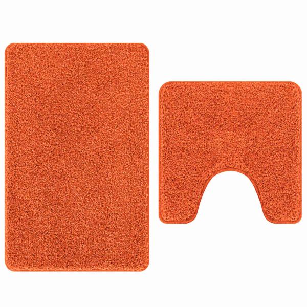 2-teiliges Badteppich-Set Orange Polypropylen Rutschfest