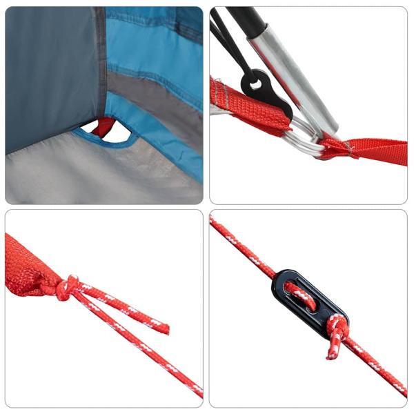 Familienzelt mit Fenstern Kuppel Blau für 4 Personen Wasserdicht