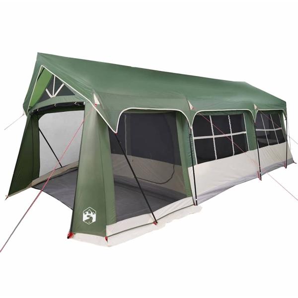 Campingzelt mit Fenstern Grün für 10 Personen Wasserdicht