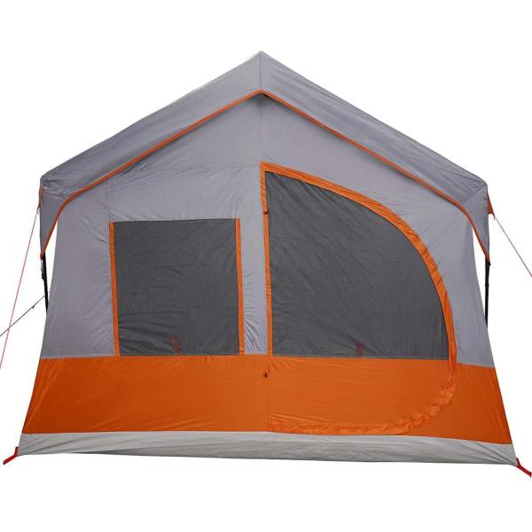 Camping-Zelt mit Fenstern Grau und Orange für 10 Personen Wasserdicht