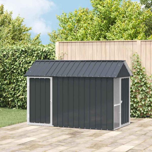 ARDEBO.de - Vogelvoliere Anthrazit 112x215x141 cm Stahl