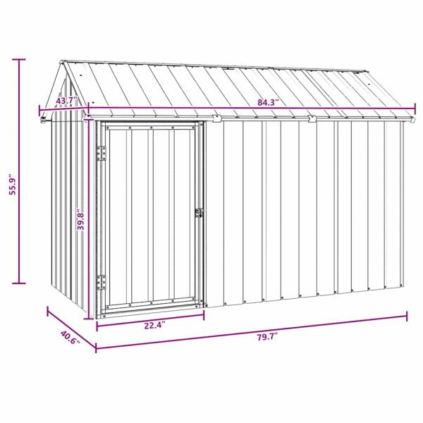 Vogelvoliere Anthrazit 112x215x141 cm Stahl