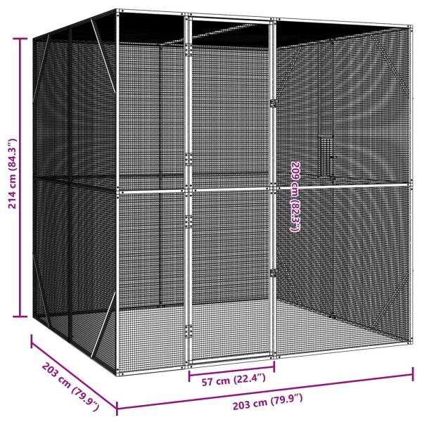 Vogelhaus Anthrazit 209x202x214 cm Stahl