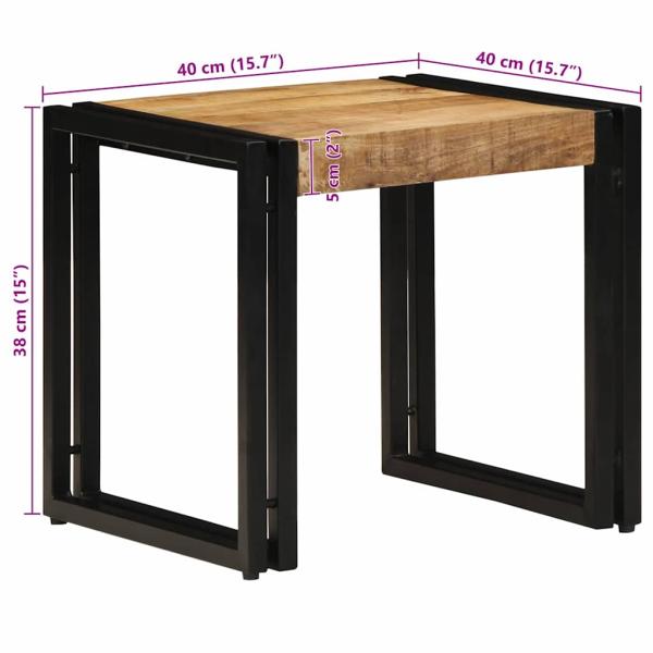 Couchtisch 40x50x38 cm Aus massivem grobem Mango-Holz