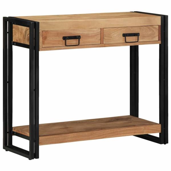 ARDEBO.de - Konsole Schwarz 90x33x75 cm Massivholz Akazie und Metall