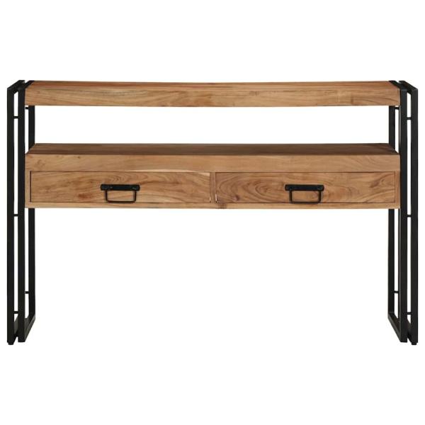 Beistelltische Schwarz 120x33x75 cm aus massivem Akazienholz und Metall