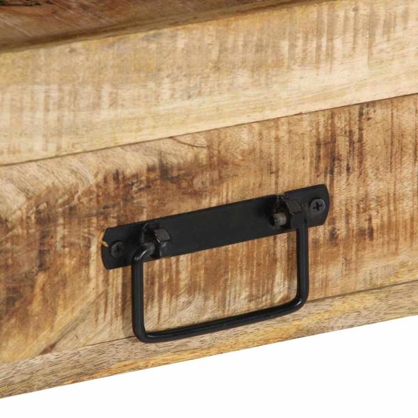 Beistelltische Schwarz 90x33x75 cm aus massivem Mangoholz und Metall