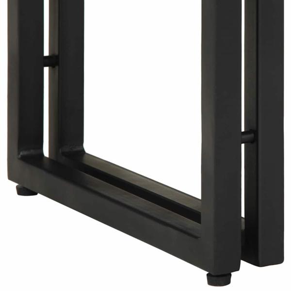 Konsole Schwarz 90x33x75 cm Massivholz Akazie und Metall