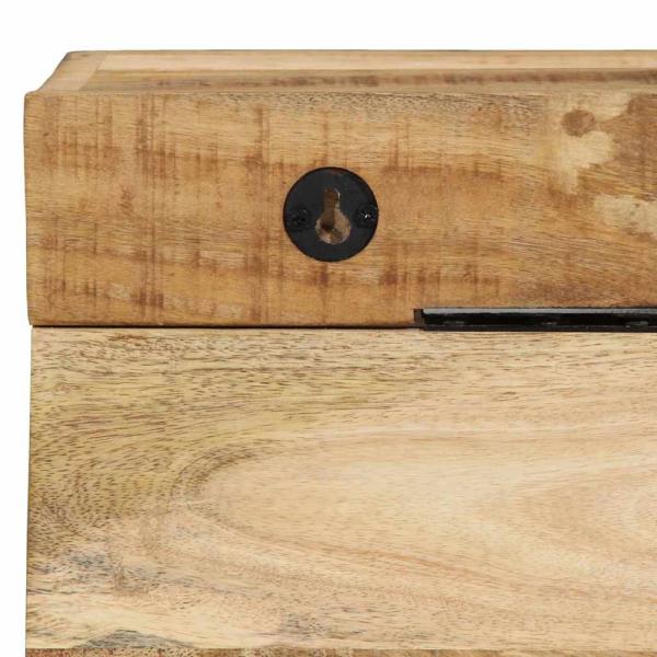 Garderobenständer mit Regal Wandmontage aus massivem Mangoholz und Metall