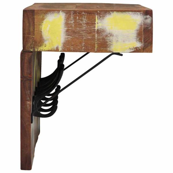 Garderobenständer mit Regal Wandmontiert aus massivem Altholz und Metall