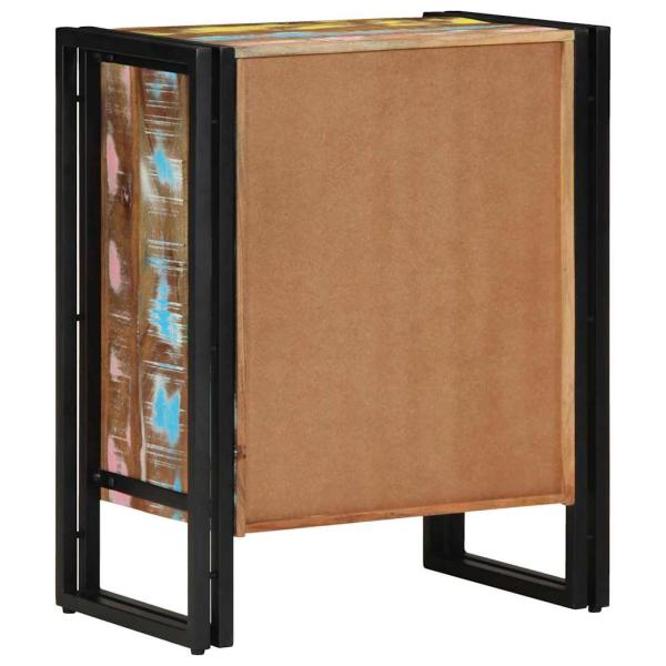 Schuhschrank Schwarz 30x30x40 cm Aus massivem Altholz und Stahl