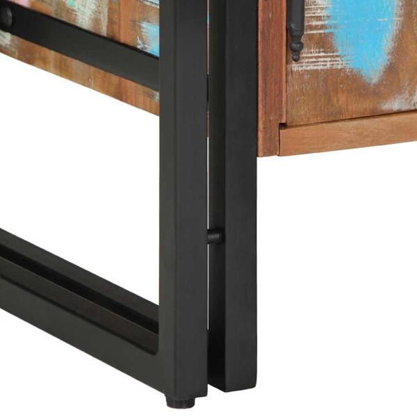 Schuhschrank Schwarz 30x30x40 cm Aus massivem Altholz und Stahl