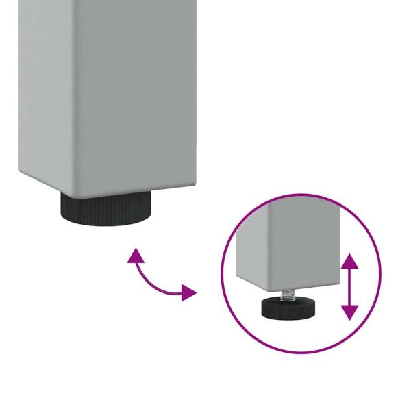 Arbeitstisch Grau 100x55x85 cm aus Stahl und Holzwerkstoff