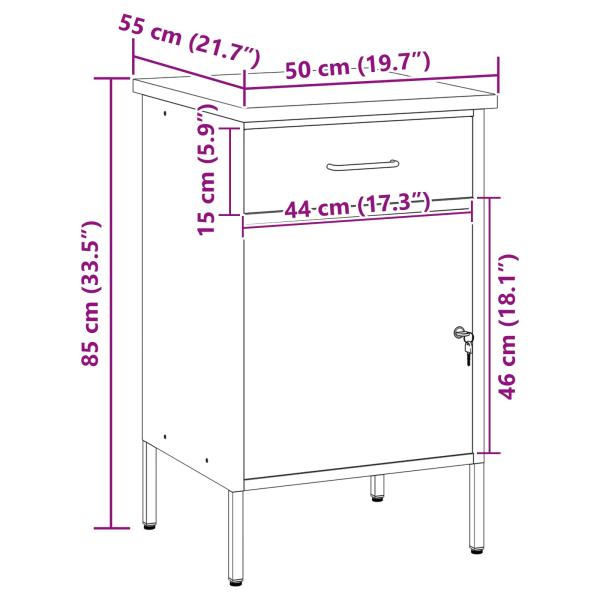 Werkbank Rot 50x55x84 cm Stahl