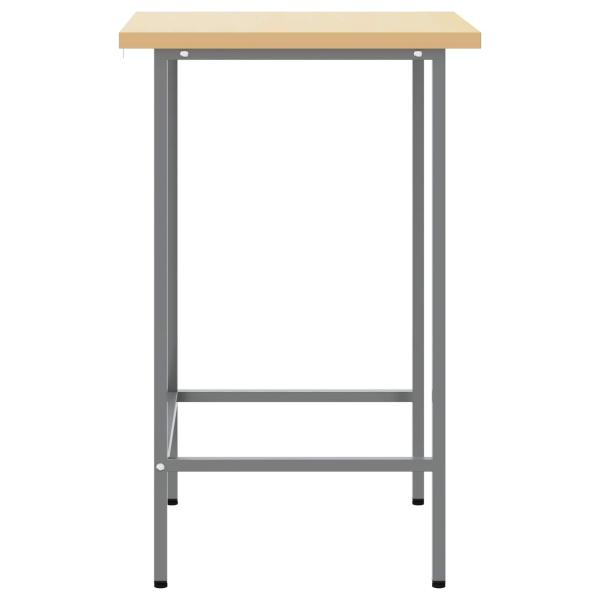 Arbeitstisch Grau 55x55x85 cm Stahl und Holzwerkstoff