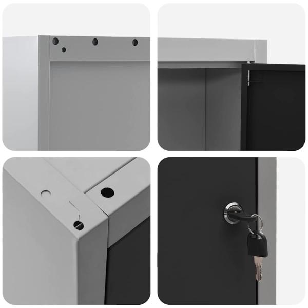Werkzeugschrank Wandmontage Schwarz 50x20x55 cm Stahl