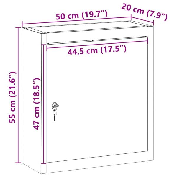 Werkzeugschrank Wandmontage Schwarz 50x20x55 cm Stahl