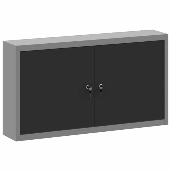 ARDEBO.de - Werkzeugschrank Wandmontage Schwarz 100x20x55 cm Stahl