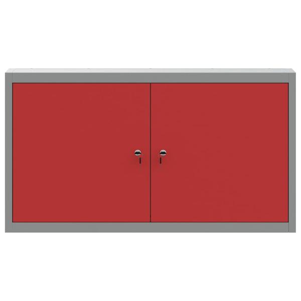 Werkzeugschrank Wandmontage Rot 100x20x55 cm Stahl